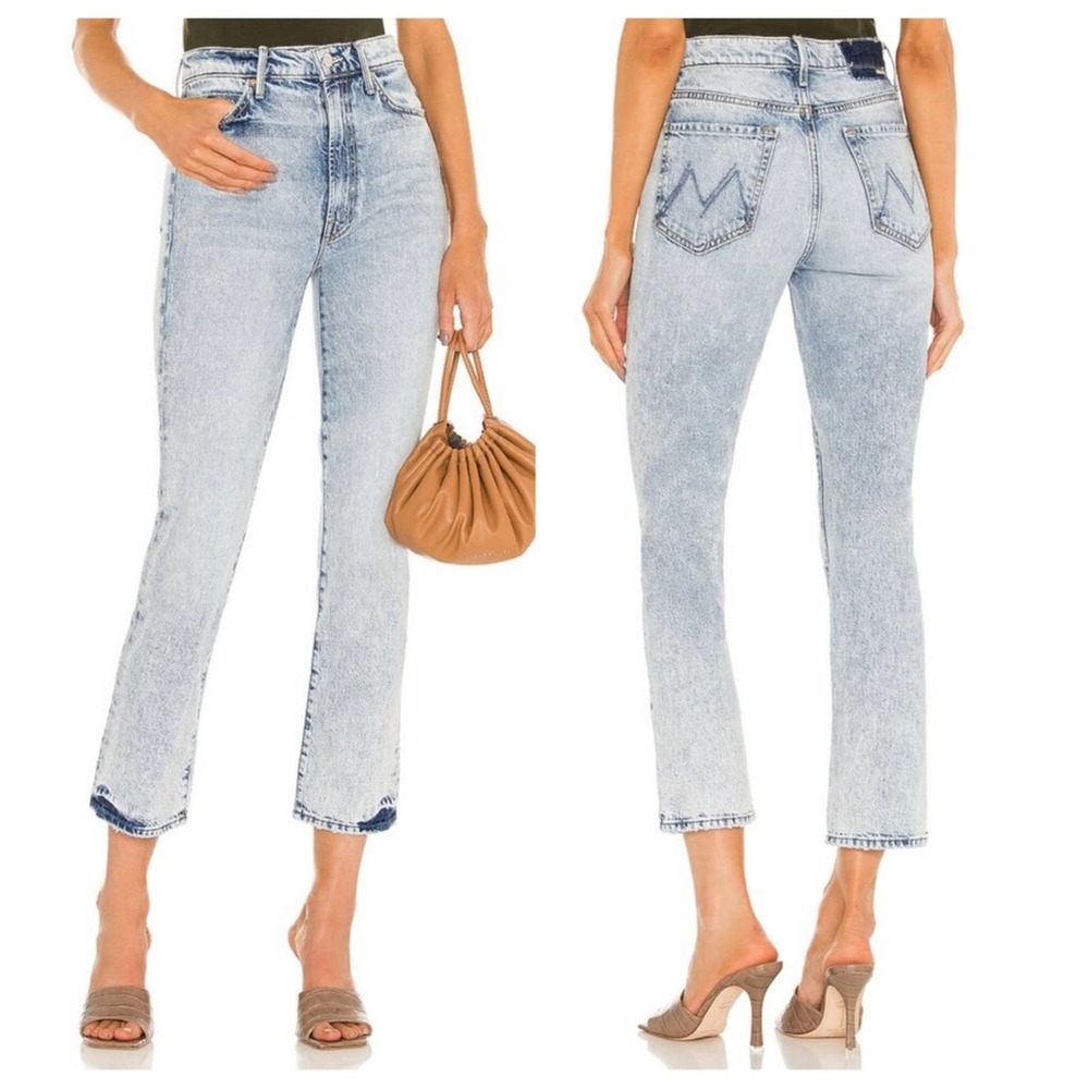 mother superior - the swooner rascal ankle jean high-rise crop acid wash
